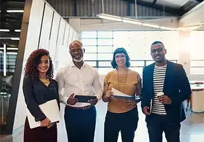 Diverse team in office
